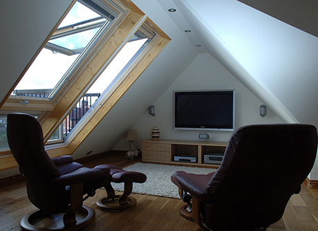 Home cinema in loft conversion